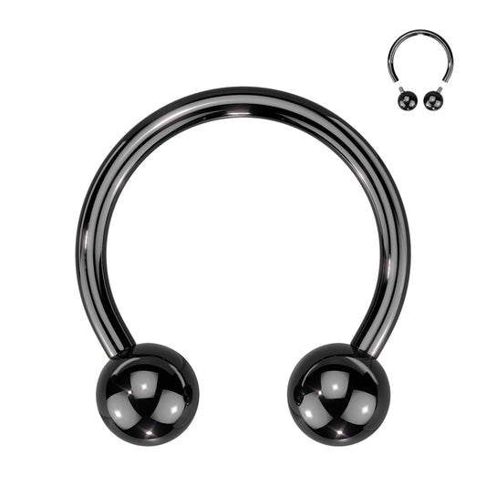 Titanium Black Circular Internally Threaded Horseshoe Barbell