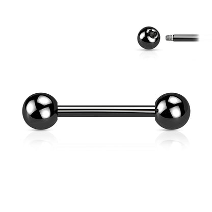 Titanium Black Externally Threaded Straight Barbell
