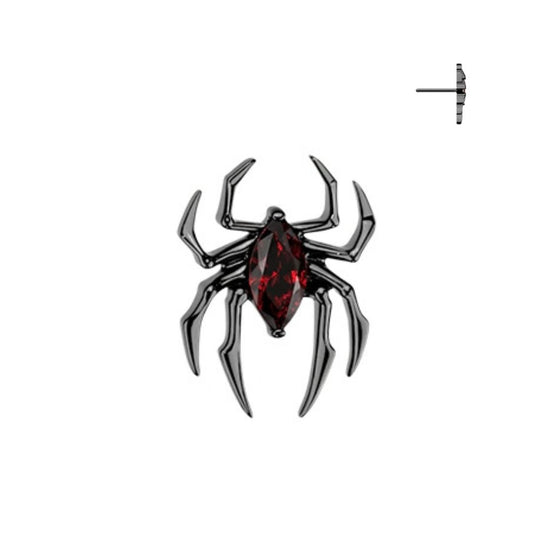 Titanium Black Spider Threadless Jewellery Top