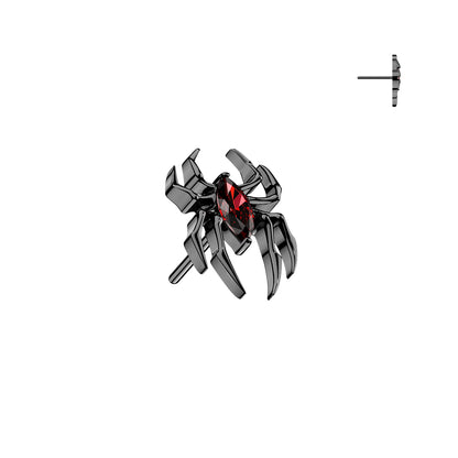 Titanium Black Spider Threadless Jewellery Top side