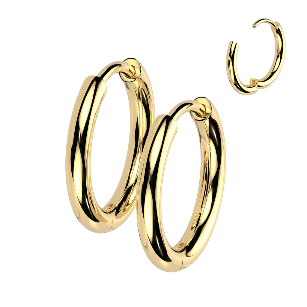 Titanium Classic Gold Huggie Hoops