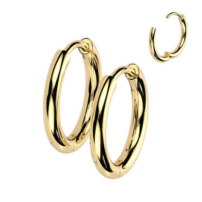 Titanium Classic Gold Huggie Hoops