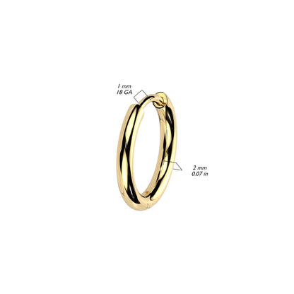 Titanium Classic Gold Huggie Hoops dimensions