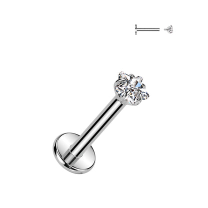 Titanium Clear Gem Star Flat Back Stud