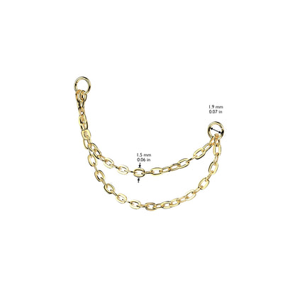 Titanium Double Connector Chain dimensions