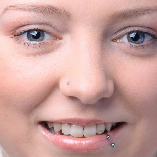 Titanium Flat Star 'L' Bend Nose Stud model