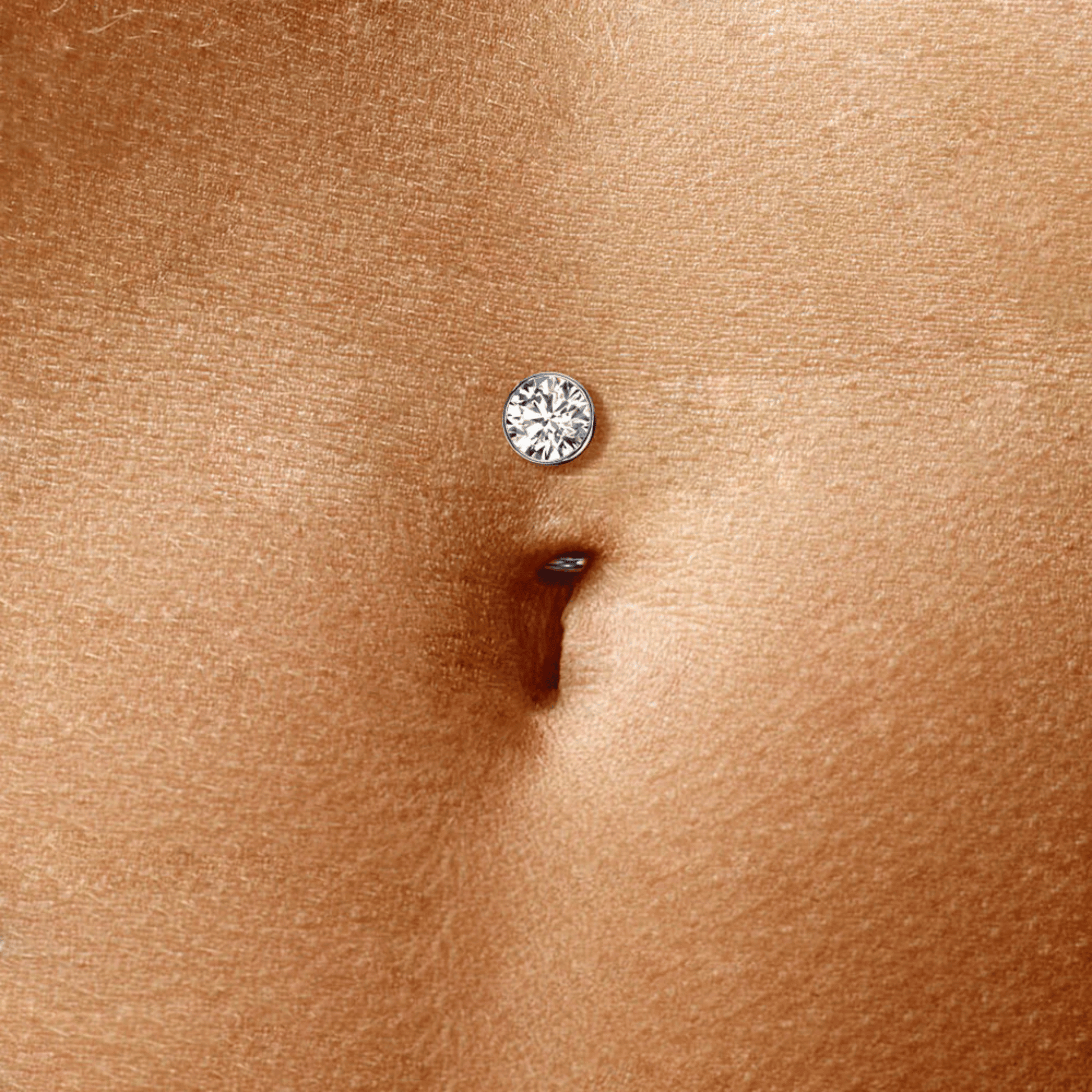 Titanium Gem Floating Belly Button Ring