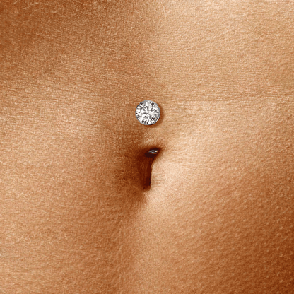 Titanium Gem Floating Belly Button Ring