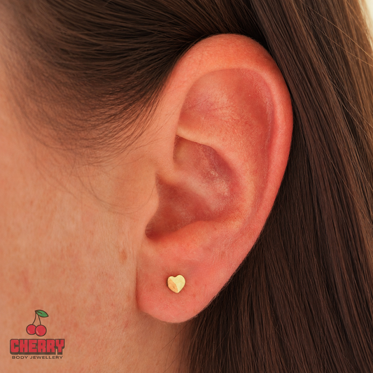 Titanium Gold Heart Stud Earrings (pair)