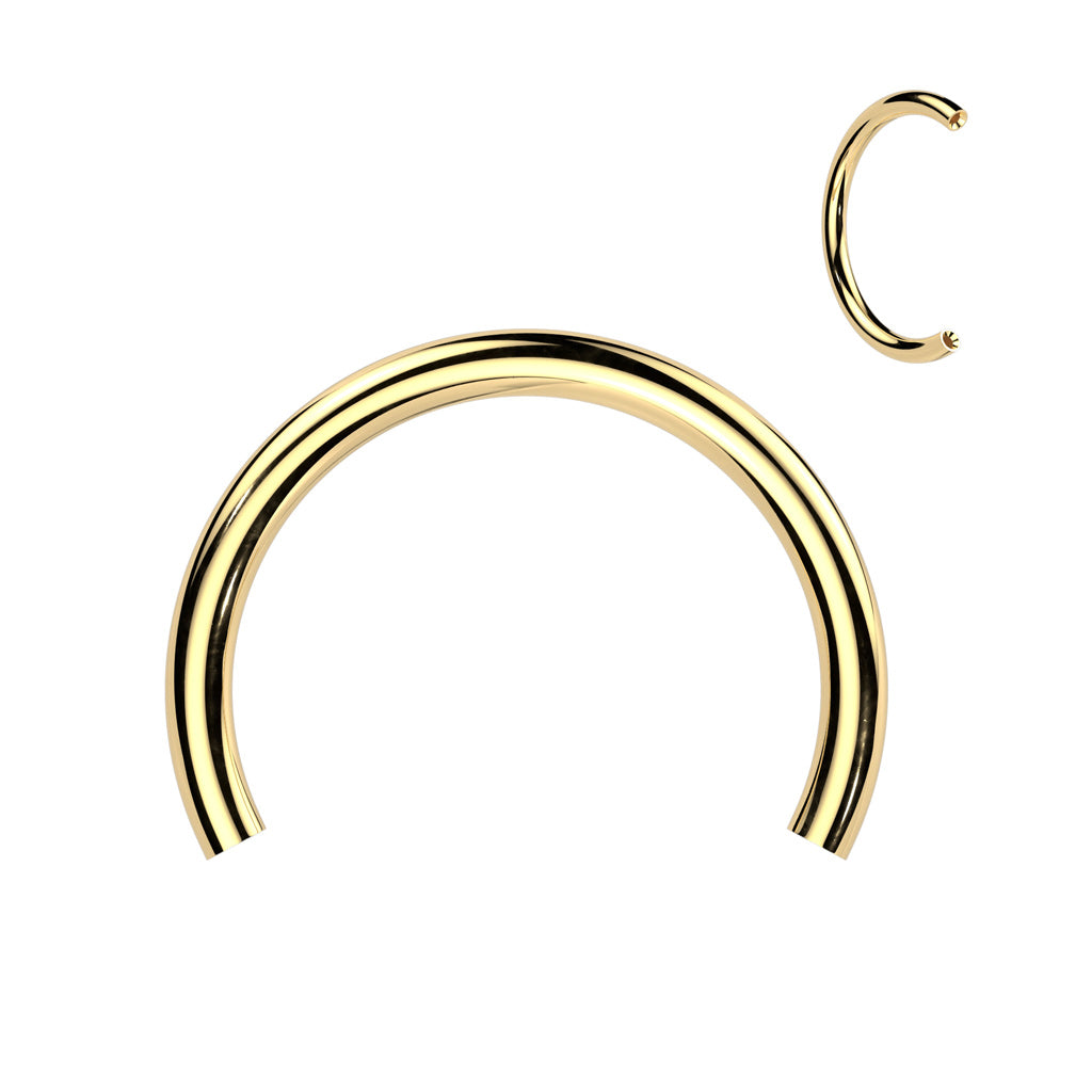 Titanium Gold Threadless Circular Horseshoe Base