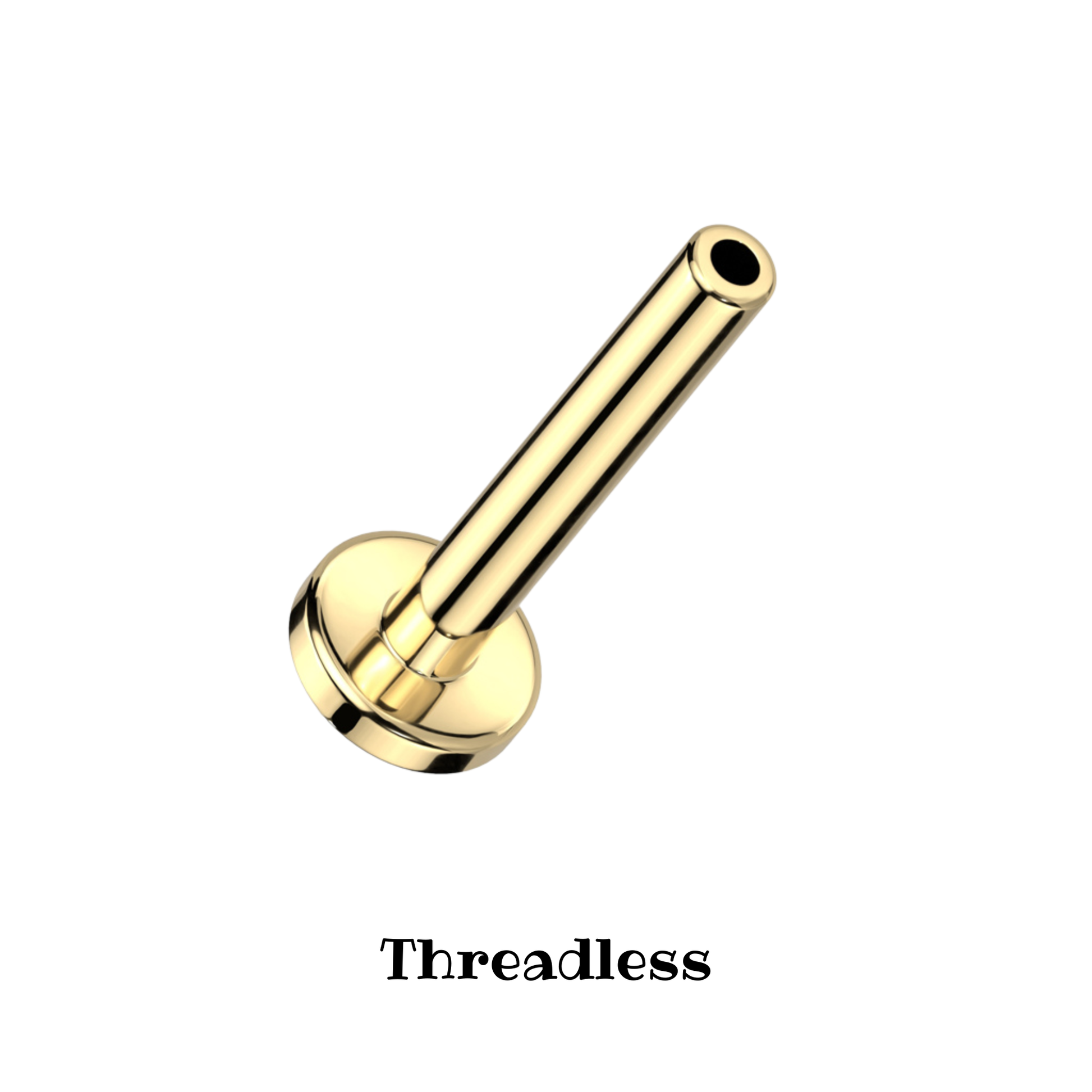 Titanium Gold Threadless Flat Back Stud Base Post