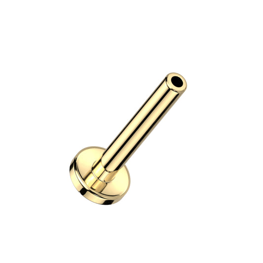 Titanium Gold Threadless Flat Back Stud Base Post 20g