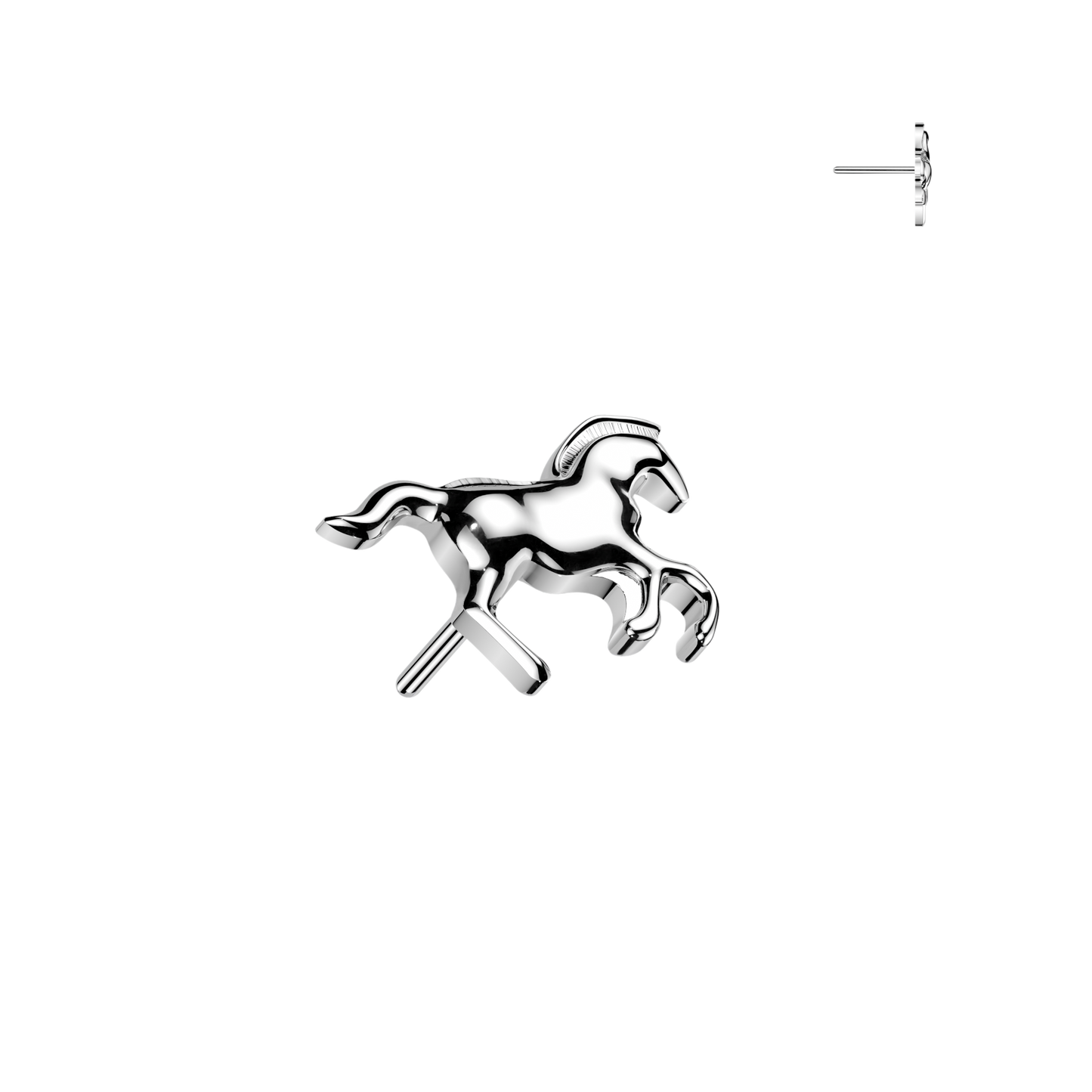Titanium Horse Silver Threadless Jewellery Top