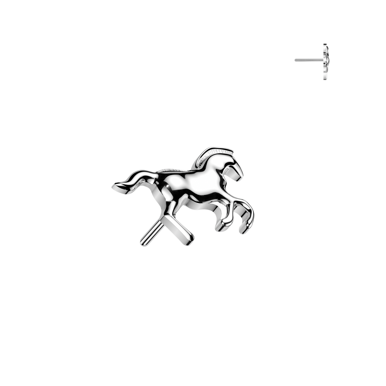 Titanium Horse Silver Threadless Jewellery Top