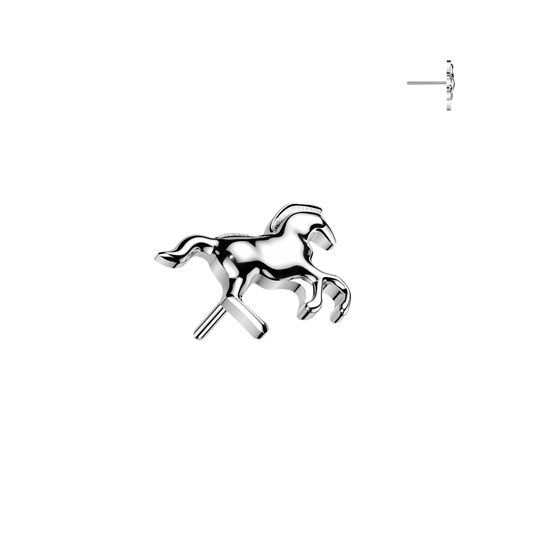 Titanium Horse Silver Threadless Jewellery Top