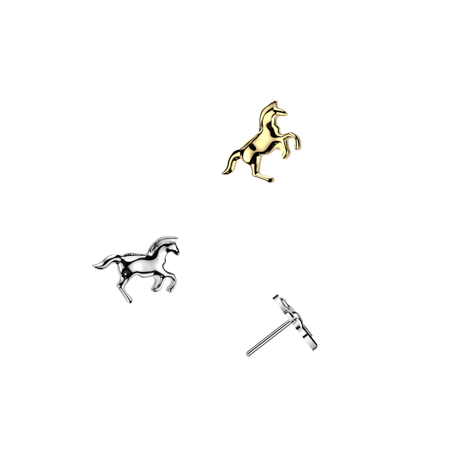 Titanium Horse Threadless Jewellery Top