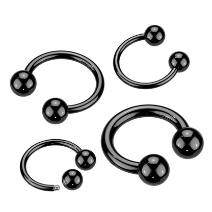 Titanium IP Curved horseshoe bar black range