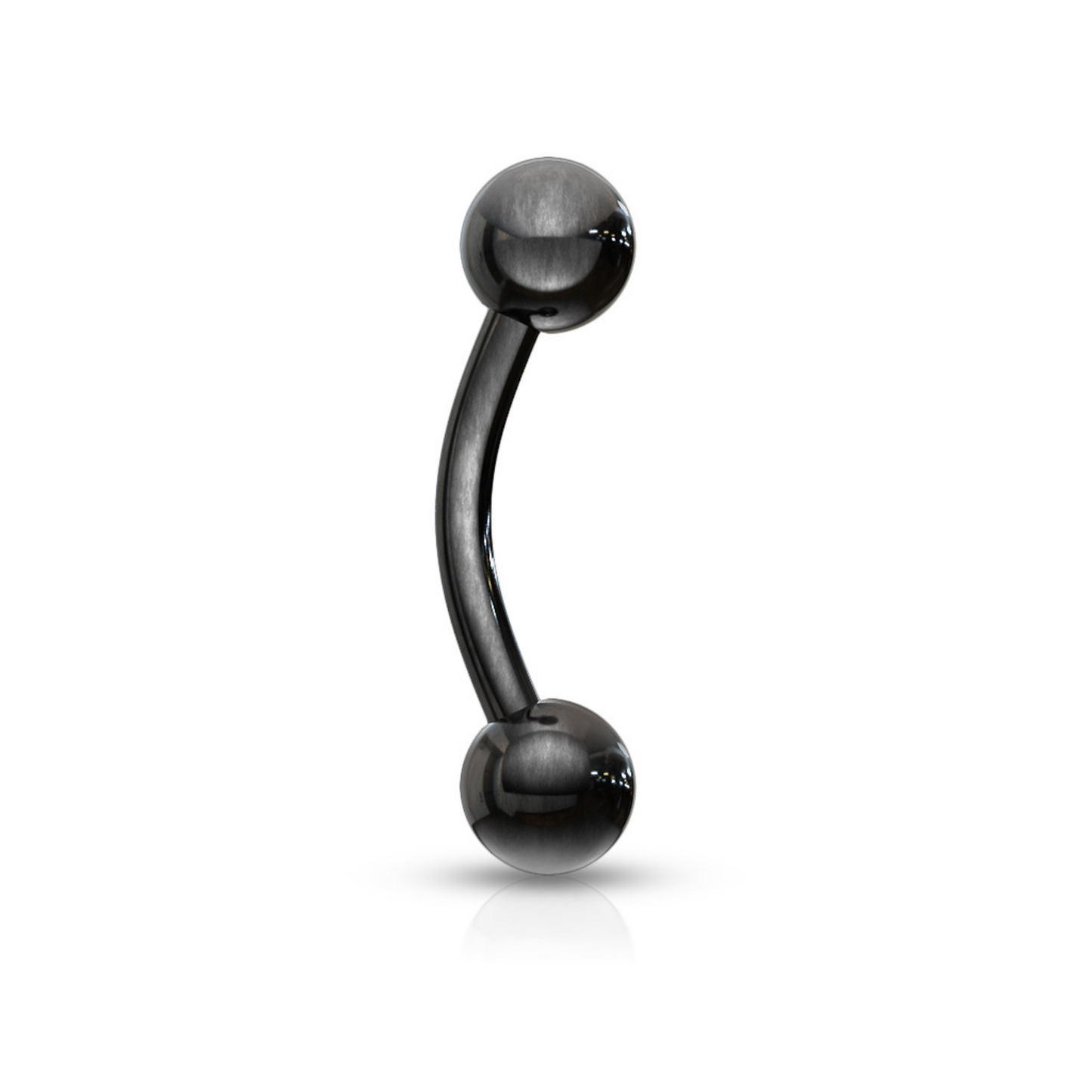 Titanium IP Eyebrow bar with ball black