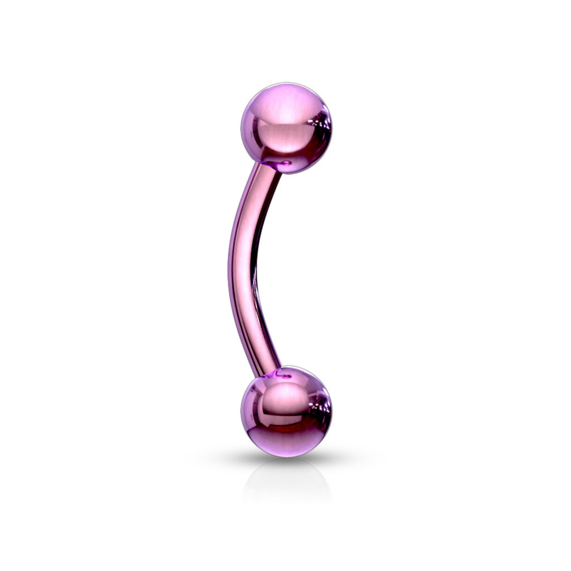Titanium IP Eyebrow bar with ball purple