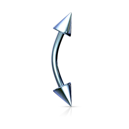 Titanium IP Spike Eyebrow Bar Lt Blue