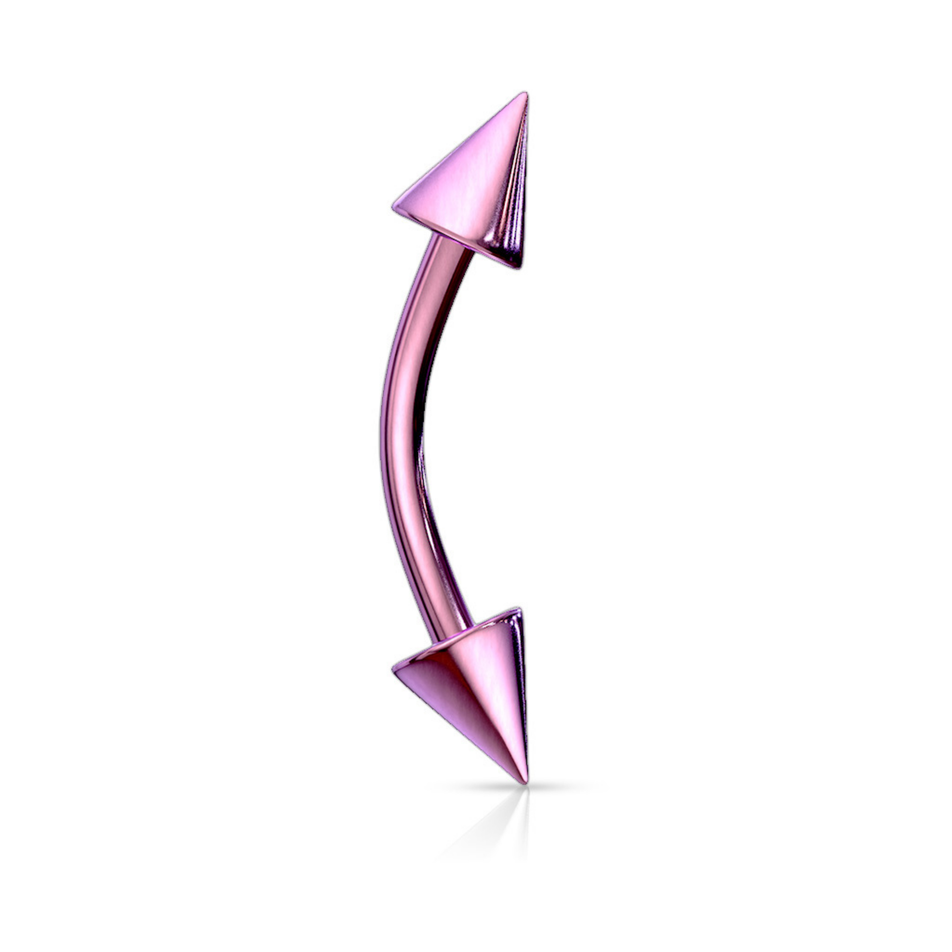 Titanium IP Spike Eyebrow Bar Purple