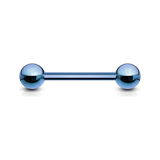 Titanium IP straight barbell Dark Blue