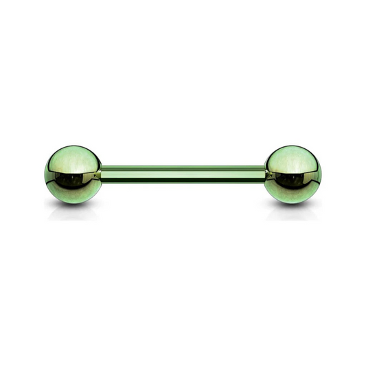 Titanium IP straight barbell green