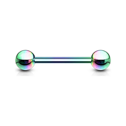 Titanium IP straight barbell rainbow