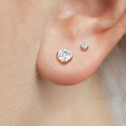Titanium Martini Set Clear CZ Silver Earring Studs model