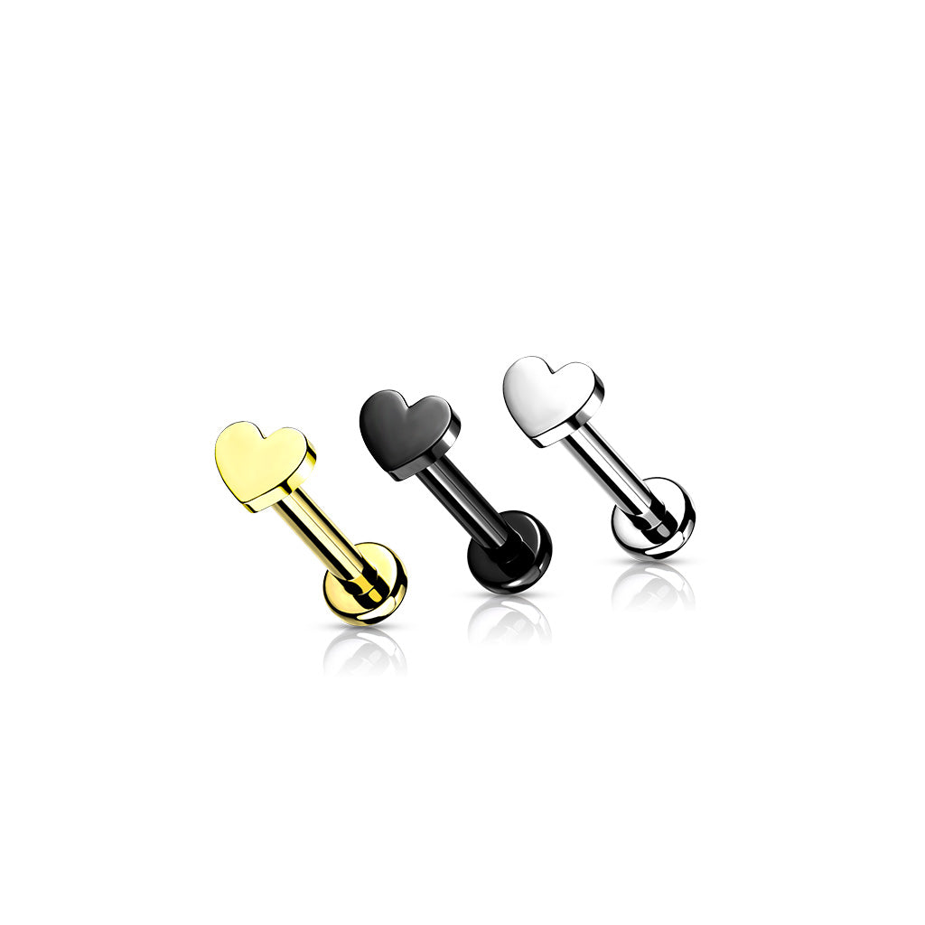 Titanium Micro Heart Flat Back Stud 16g