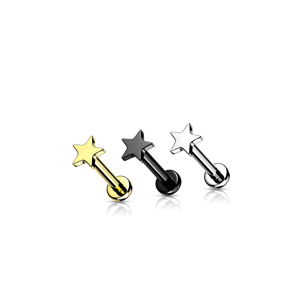 Titanium Micro Star Flat Back Stud