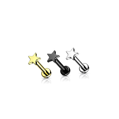 Titanium Micro Star Flat Back Stud