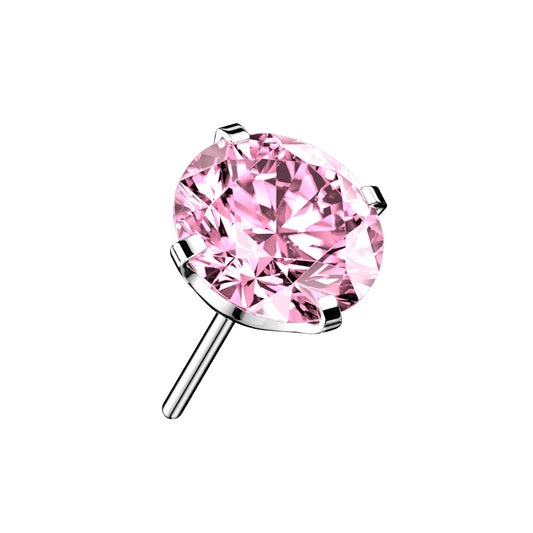 Titanium Pink Round Prong Set Gem Threadless Top
