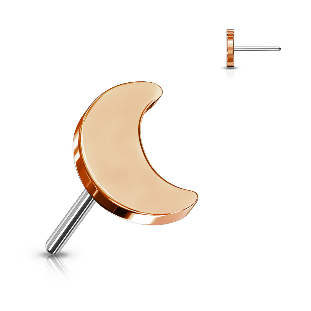 Titanium Rose Gold Moon Threadless Jewellery Top
