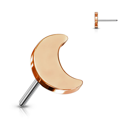 Titanium Rose Gold Moon Threadless Jewellery Top