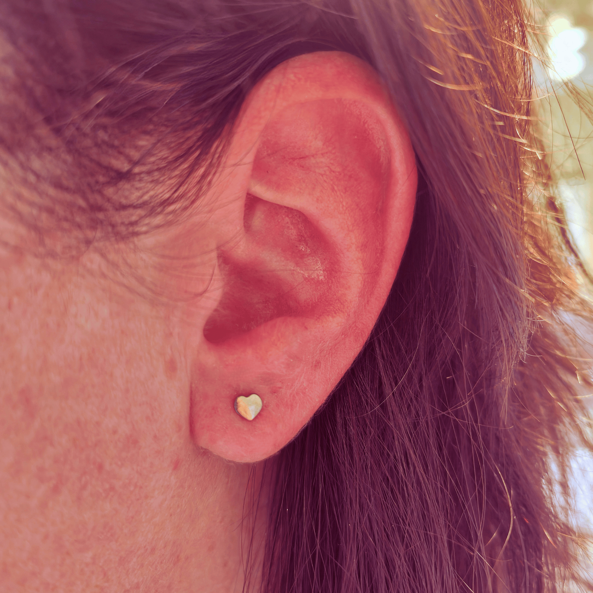 Titanium Silver Heart Stud Earrings