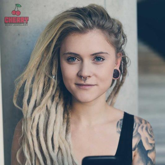 Titanium Silver Hinged Clicker Ring Large Gauge 