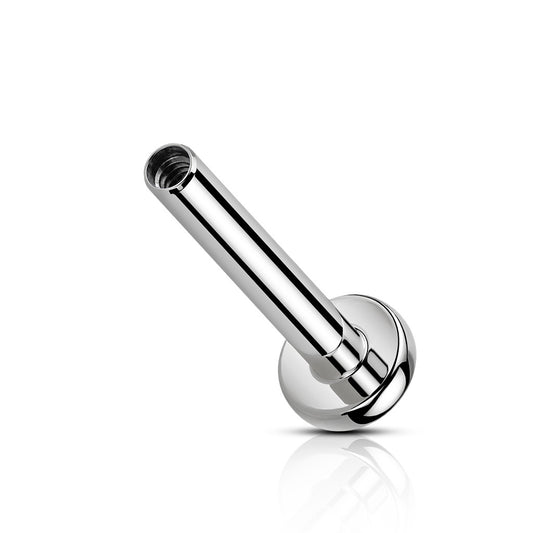 Titanium Silver Internally Threaded Flat Back Stud Base Post