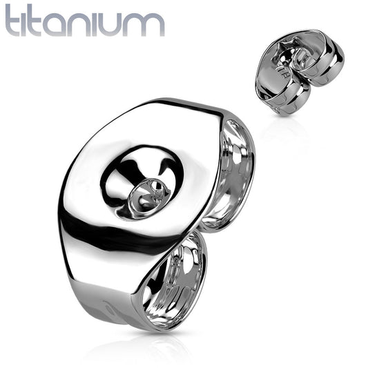 Titanium Silver Replacement Earring Butterfly Backs