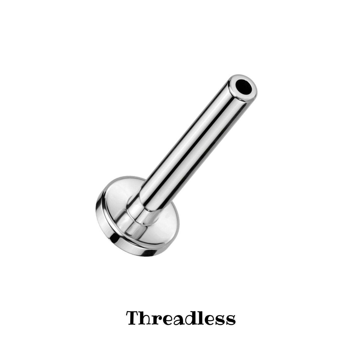Titanium threadless flat back post