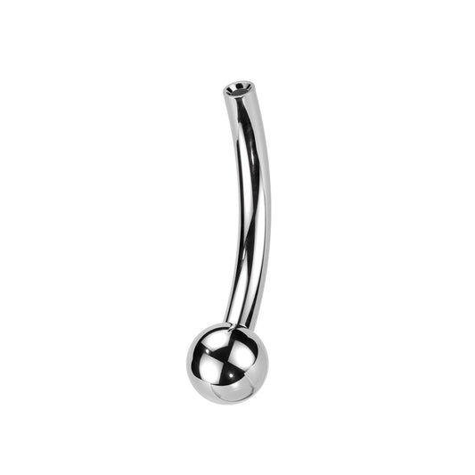 Titanium Silver Threadless Jewellery Curved Bar with Ball