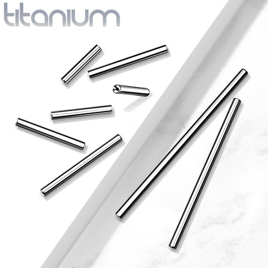 Titanium Silver Threadless Jewellery Straight Bar