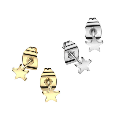 Titanium Star Stud Earrings