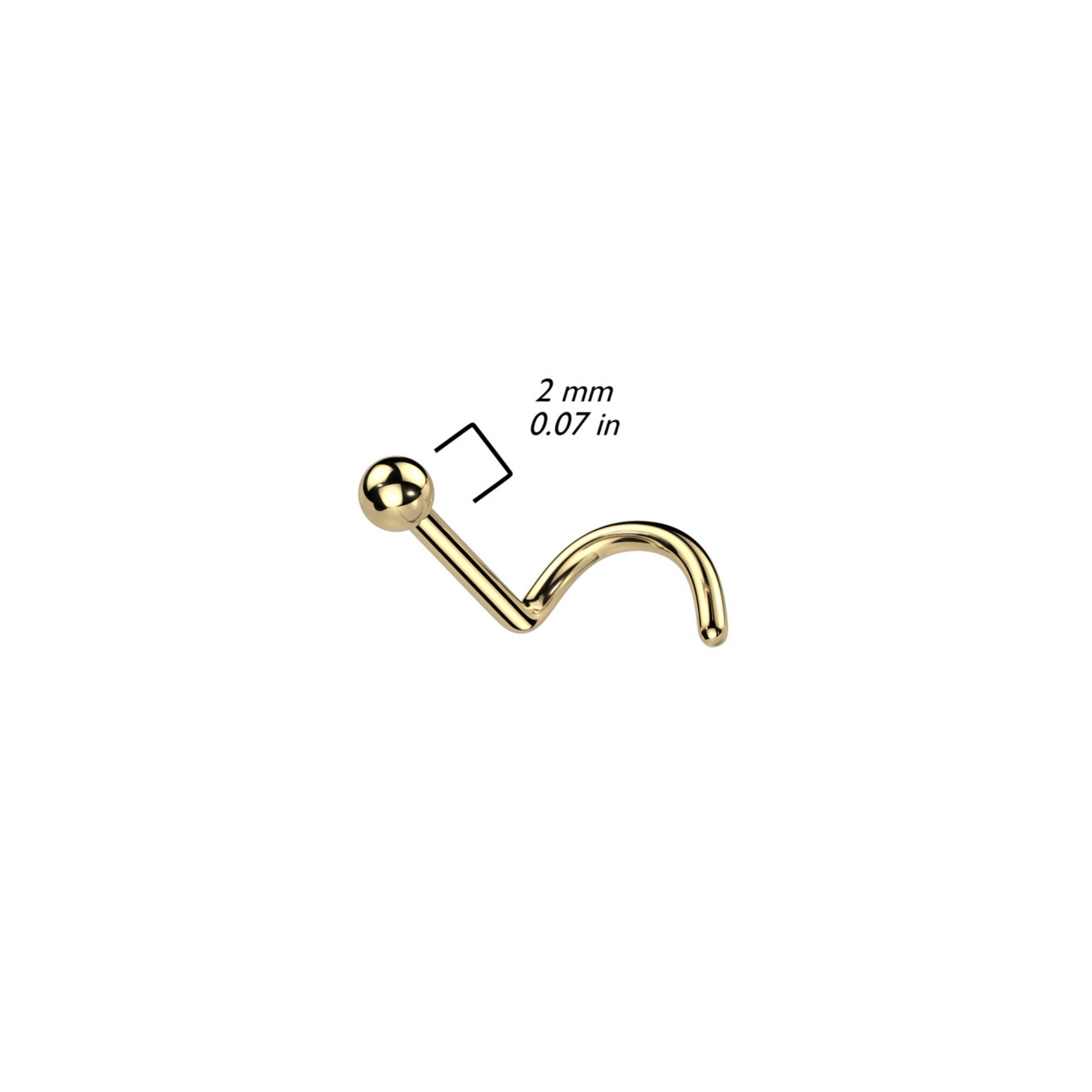 Titanium ball nose screw Measurements
