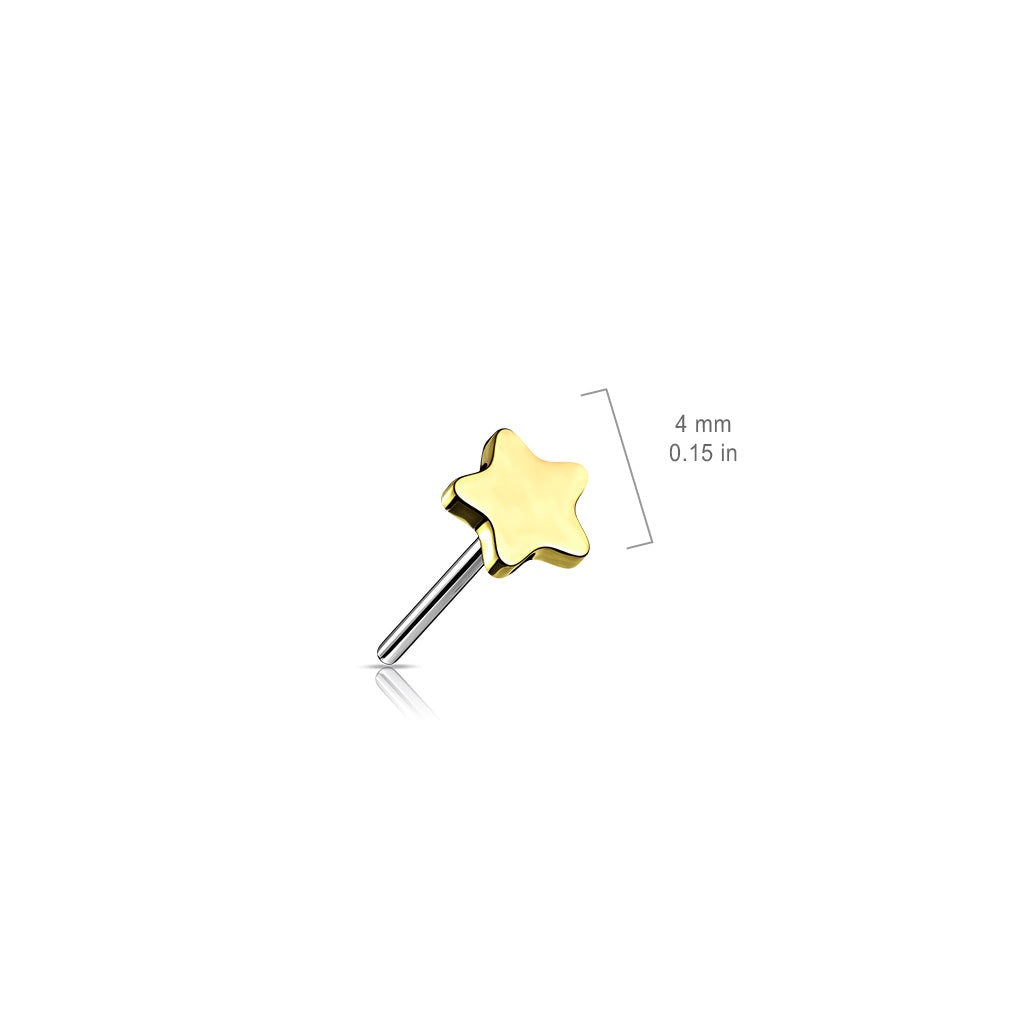 Titanium star threadless push in top dimensions