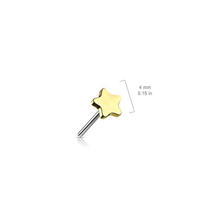 Titanium star threadless push in top dimensions