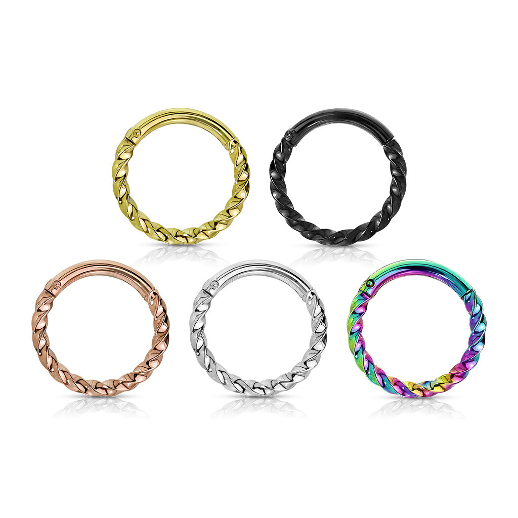 Twisted Hinged Clicker Ring