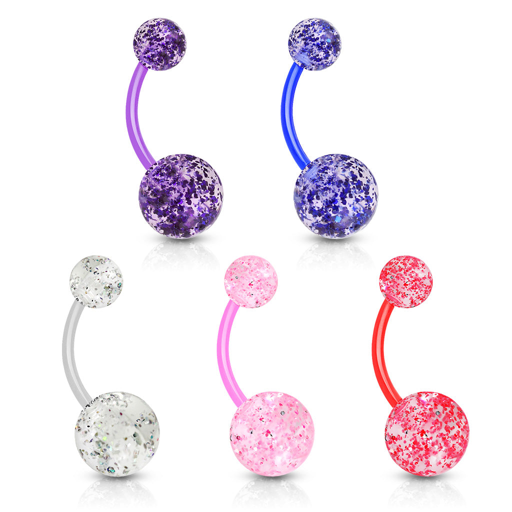 Ultra Glitter Acrylic Ball BioFlex Banana Bars Set