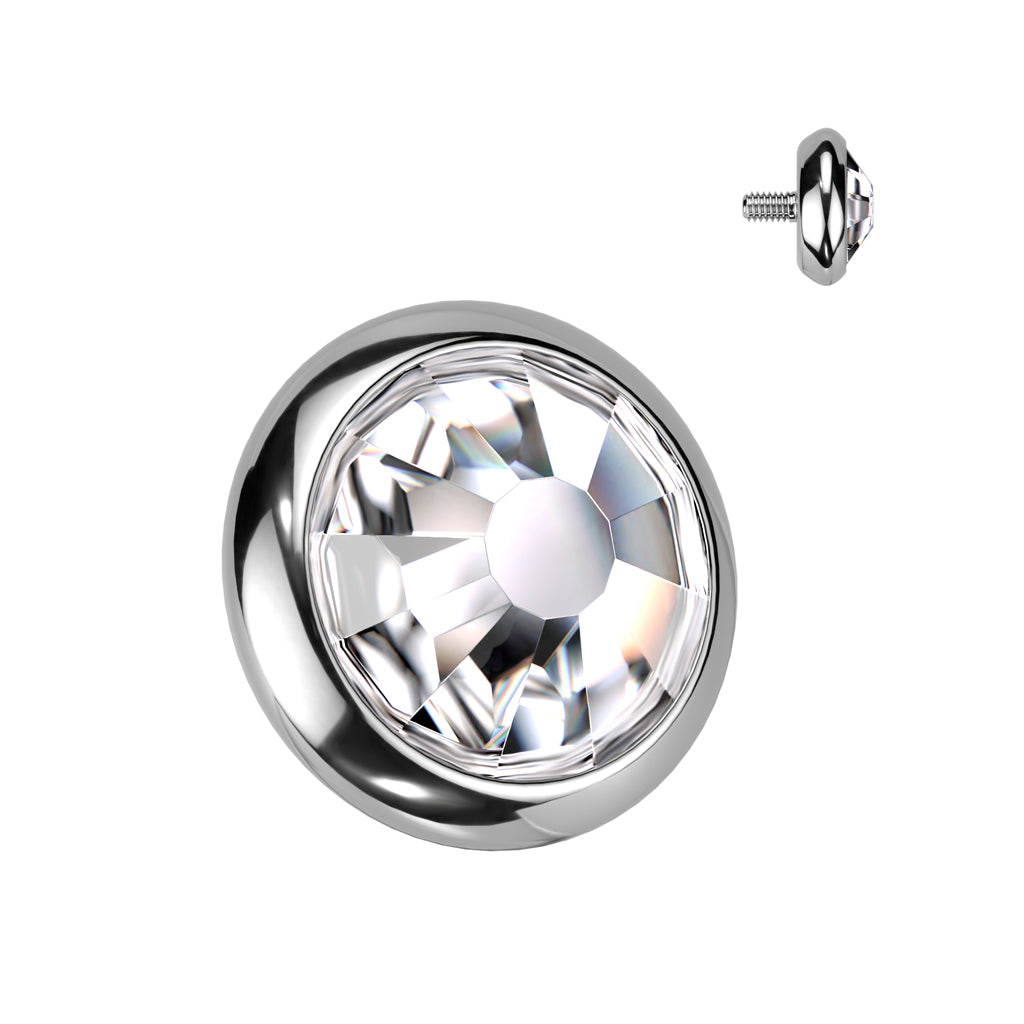 clear gem silver dermal top