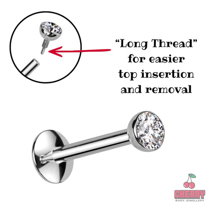 long thread flat back stud
